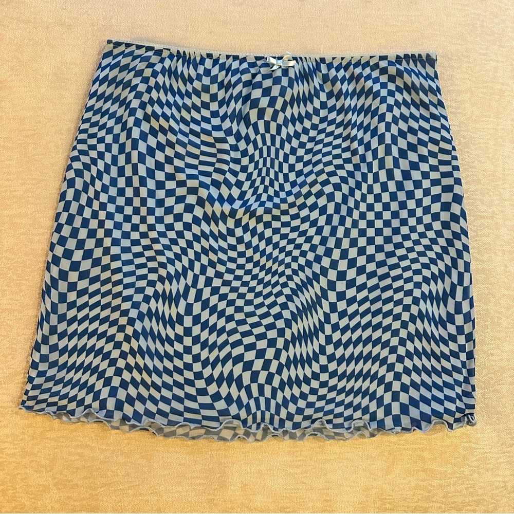 Wild Fable Blue Checkered Women's Skirt